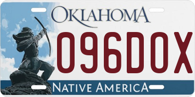 OK license plate 096DOX