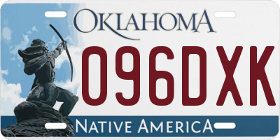 OK license plate 096DXK