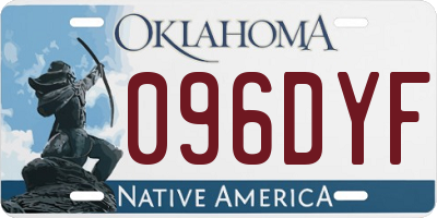 OK license plate 096DYF
