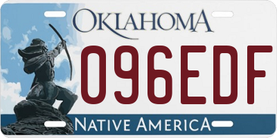 OK license plate 096EDF