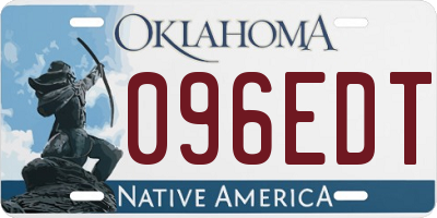 OK license plate 096EDT