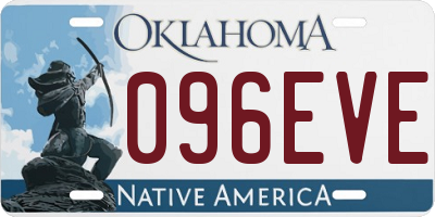 OK license plate 096EVE