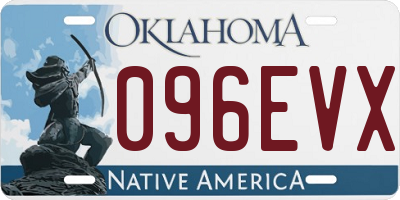 OK license plate 096EVX