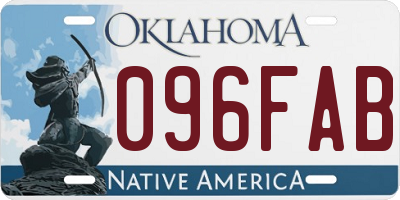 OK license plate 096FAB