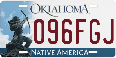 OK license plate 096FGJ
