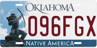 OK license plate 096FGX