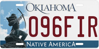 OK license plate 096FIR