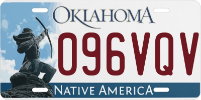OK license plate 096VQV