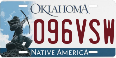 OK license plate 096VSW