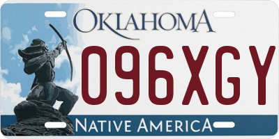 OK license plate 096XGY