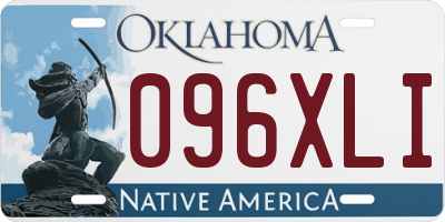 OK license plate 096XLI