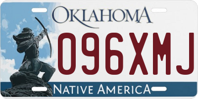 OK license plate 096XMJ