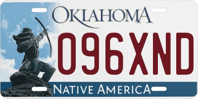 OK license plate 096XND