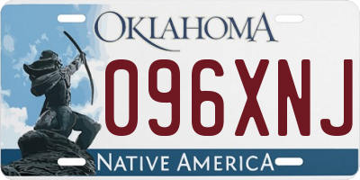 OK license plate 096XNJ