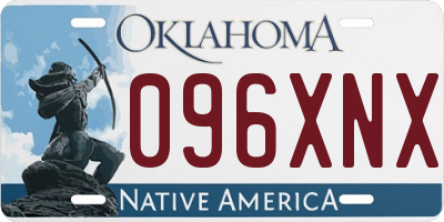 OK license plate 096XNX
