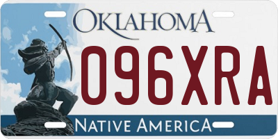 OK license plate 096XRA