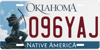 OK license plate 096YAJ