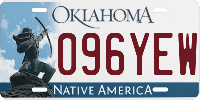 OK license plate 096YEW