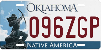 OK license plate 096ZGP