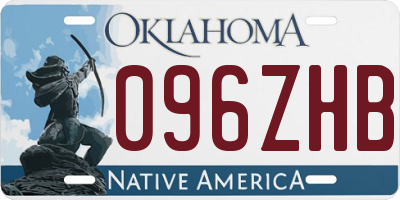 OK license plate 096ZHB