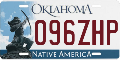 OK license plate 096ZHP