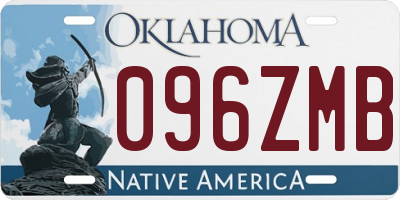 OK license plate 096ZMB