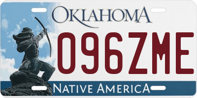OK license plate 096ZME
