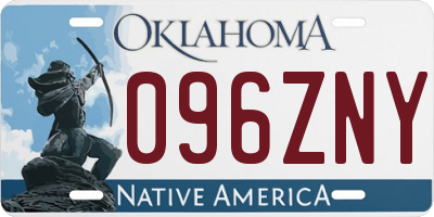 OK license plate 096ZNY
