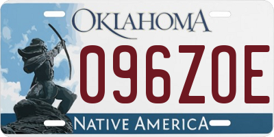 OK license plate 096ZOE