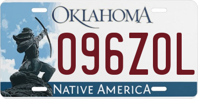 OK license plate 096ZOL