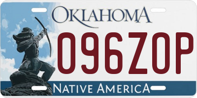 OK license plate 096ZOP