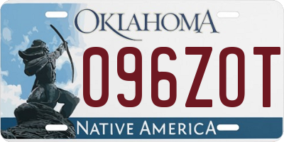 OK license plate 096ZOT
