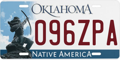 OK license plate 096ZPA