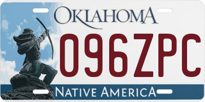 OK license plate 096ZPC