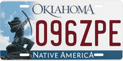 OK license plate 096ZPE