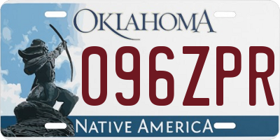 OK license plate 096ZPR
