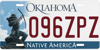 OK license plate 096ZPZ
