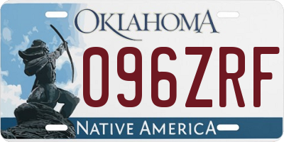 OK license plate 096ZRF