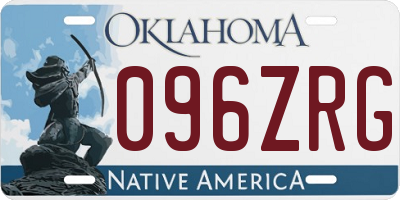 OK license plate 096ZRG