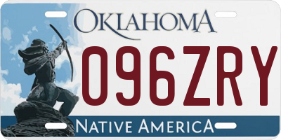OK license plate 096ZRY
