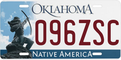 OK license plate 096ZSC