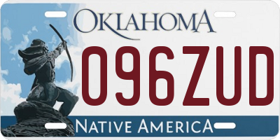 OK license plate 096ZUD