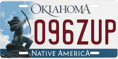 OK license plate 096ZUP