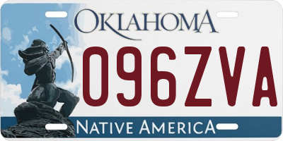 OK license plate 096ZVA