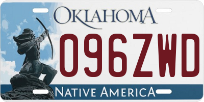 OK license plate 096ZWD