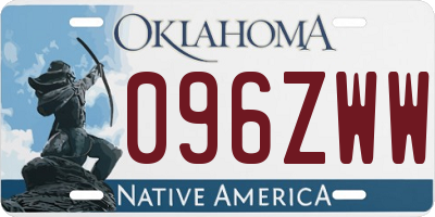 OK license plate 096ZWW