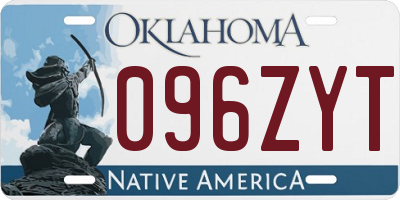 OK license plate 096ZYT
