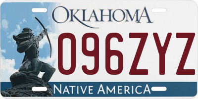 OK license plate 096ZYZ