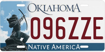 OK license plate 096ZZE