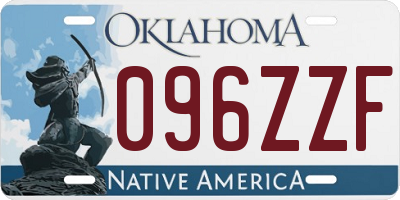 OK license plate 096ZZF